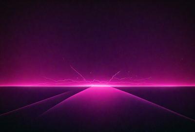 The primary subject of the image is a pink lightning bolt, which is the main focus of the scene. The setting is a dark, purple background, creating a contrasting and dramatic atmosphere. The visual style is a digital art or illustration, as the lightning bolt is depicted in a stylized manner. The colors and mood of the image are predominantly pink and dramatic, with the lightning bolt serving as a striking focal point.