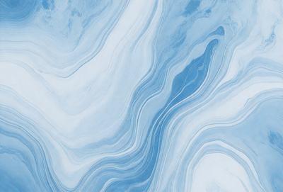 The primary subject of the image is a blue and white marbled pattern, which is the main object, scene, or focus of the image. The setting or background features a blue and white marbled surface, which adds to the visual style of the image. The colors and mood of the image are predominantly blue and white, creating a calm and serene atmosphere.