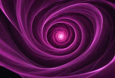 The primary subject of the image is a purple spiral, which appears to be a digital art or illustration. The spiral is set against a purple background, creating a visually striking and unique visual style. The colors and mood of the image are predominantly purple, giving it a calming and serene atmosphere.