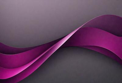 The primary subject of the image is a purple wave or curved shape, which is the main focus of the image. The setting is a gray background, which provides a contrasting color to the purple wave. The visual style of the image is a combination of digital art and illustration, as it appears to be a digital artwork or illustration of a purple wave. The colors and mood of the image are predominantly purple, creating a sense of calmness and tranquility.