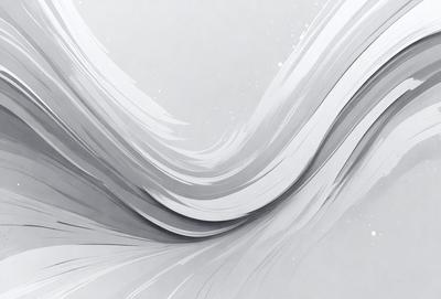 The primary subject of the image is a large, flowing wave. The wave is depicted in a digital art style, with a gray and white color scheme. The setting is a white background, which provides a clean and minimalist appearance. The visual style gives the impression of a dynamic and powerful force of nature.