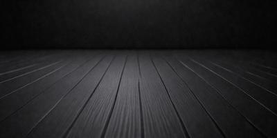 The primary subject of the image is a wooden floor. The setting is a dark room, and the visual style is a black and white photo. The colors and mood of the image are predominantly dark and moody, with the wooden floor being the main focus.