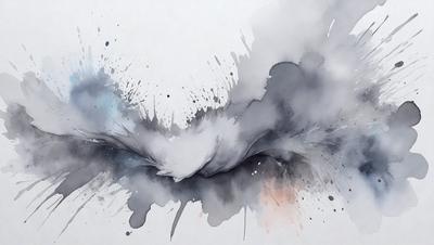 The primary subject of the image is a painting or drawing of a bird, which is the main focus of the scene. The bird is depicted in a watercolor style, with a combination of gray, white, and blue colors. The setting is a white background, which provides a clean and minimalist appearance to the artwork. The visual style is a mix of traditional and modern art, as it combines elements of both. The overall atmosphere of the image is serene and contemplative, as the bird is the central point of interest