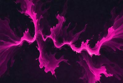 The primary subject of the image is a pink, purple, and white flowing pattern. The setting is a dark background, which contrasts with the flowing pattern. The visual style is a digital art or illustration, as the flowing pattern appears to be a digital creation. The colors and mood of the image are predominantly pink and purple, creating a sense of fluidity and movement.