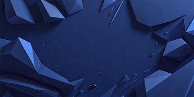 The primary subject of the image is a blue background with a pattern of triangles. The setting appears to be a dark, possibly underground environment. The visual style is a combination of digital art and illustration, creating a unique and intriguing design. The dominant colors are blue and black, giving the image a moody and mysterious atmosphere.