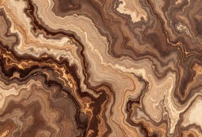 The primary subject of the image is a close-up of a marble-like stone with a unique and intricate pattern. The setting is a natural environment, possibly a rock formation or a stone wall. The visual style is a close-up of the stone, showcasing its texture and details. The colors and mood of the image are earthy and natural, with a sense of depth and complexity in the stone's pattern.