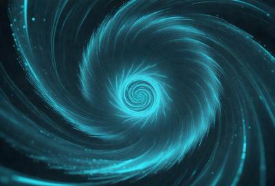 The primary subject of the image is a spiral pattern, which is the main object, scene, or focus of the image. The spiral pattern is set against a blue background, creating a visually striking and vibrant scene. The spiral pattern is depicted in a digital art style, giving it a modern and dynamic appearance. The overall atmosphere of the image is energetic and captivating, with the blue hues adding a sense of depth and tranquility.