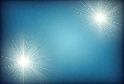 The primary subject of the image is a blue background with a pattern of bright, white stars. The setting is a clear, blue sky, and the visual style is a combination of photo and digital art. The colors and mood of the image are bright, vibrant, and lively, with the white stars standing out against the blue background.