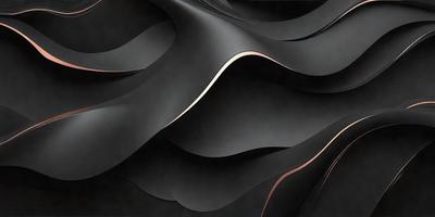 The primary subject of the image is a black and gold painting, which features a swirling pattern of black and gold colors. The setting is a black background, which contrasts with the painting's colors. The visual style is a painting, which showcases the artist's skill in creating a dynamic and visually appealing piece of art. The colors and mood of the painting are rich and vibrant, with the gold and black colors creating a sense of depth and movement.