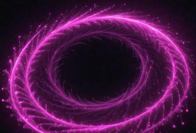 The primary subject of the image is a purple circle with a swirling pattern, which appears to be a digital art or illustration. The setting is a dark background, which contrasts with the bright purple color of the circle. The visual style suggests that the image is a creative and artistic representation, rather than a photo or a real-life scene. The colors and mood of the image are predominantly purple, which gives it a unique and eye-catching appearance.