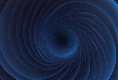 The primary subject of the image is a blue spiral, which appears to be a digital art or illustration. The setting is a dark blue background, creating a contrasting and dramatic effect. The visual style suggests that the image is a creative and artistic representation of a spiral, possibly inspired by the concept of a black hole or a vortex. The colors and mood of the image are predominantly dark and moody, with the blue hue adding a sense of depth and mystery to the scene.