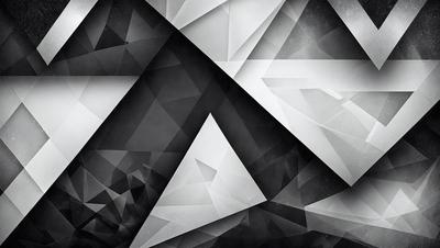 The primary subject of the image is a black and white geometric pattern, which appears to be a digital art or illustration. The setting is a white background, and the visual style is a combination of a photo and a pattern. The dominant colors are black and white, creating a classic and timeless atmosphere.