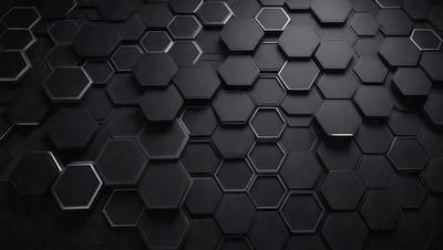 The primary subject of the image is a black and white patterned surface, which appears to be a wall or a piece of artwork. The setting is a dark room, and the visual style is a close-up of the patterned surface. The colors and mood of the image are predominantly dark and moody, with the black and white pattern creating a sense of depth and intrigue.