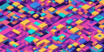The primary subject of the image is a colorful, abstract design featuring a mix of yellow, blue, and pink colors. The setting is a patterned background, which adds to the visual style of the image. The overall atmosphere is vibrant and lively, with the colors and patterns creating a dynamic and engaging visual experience.