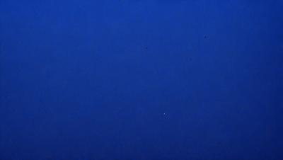 The primary subject of the image is the night sky, which is a dark blue color. The setting is a vast, open space with no visible landmarks or objects. The visual style is a realistic representation of the night sky, with no indication of digital art or illustration. The colors and mood of the image are serene and peaceful, as the night sky is often associated with tranquility and reflection.