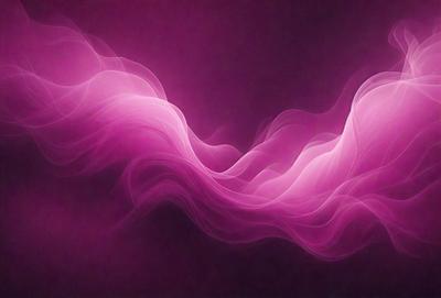 The primary subject of the image is a pink, purple, and white smoke-like pattern. The setting is a dark background, which contrasts with the vibrant colors of the smoke. The visual style appears to be a digital art or illustration, as the smoke pattern is not a natural occurrence. The colors and mood of the image are predominantly pink and purple, creating a sense of warmth and elegance.