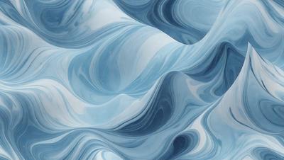 The primary subject of the image is a large, blue, swirling wave. The setting is a vast, open ocean, with the wave being the main focus of the scene. The visual style is a combination of a photo and digital art, creating a dynamic and captivating image. The dominant colors are blue and white, with the blue wave being the most prominent feature. The overall atmosphere is one of power and beauty, as the wave demonstrates the force of nature.