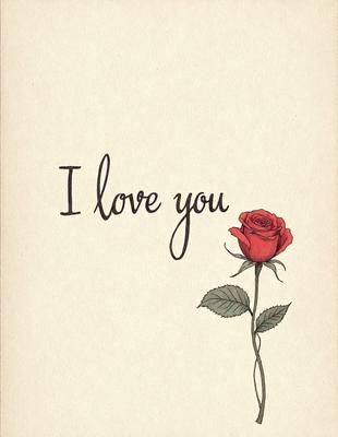 The primary subject of the image is a single red rose. The rose is depicted in a drawing or illustration style, with a close-up view of the flower. The setting is a white background, which provides a clean and minimalist appearance. The visual style is artistic and creative, showcasing the beauty of the rose. The colors are predominantly red, which adds a bold and vibrant touch to the image. Overall, the image conveys a sense of love and affection through the simple yet elegant