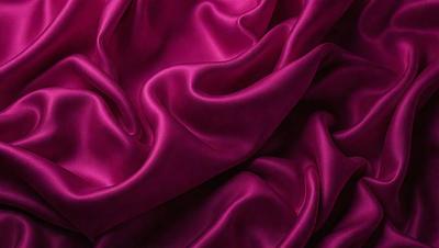 The primary subject of the image is a close-up of a piece of purple fabric. The setting is a room with a pink background, which adds to the overall mood of the scene. The visual style is a close-up of the fabric, showcasing its texture and details. The colors and mood of the image are predominantly pink, creating a warm and inviting atmosphere.