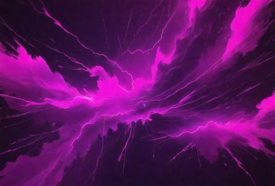 The primary subject of the image is a purple lightning bolt, which is the main object, scene, or focus of the image. The setting or background is a dark, purple sky, which adds to the overall atmosphere. The visual style of the image is a digital art or illustration, as it is a purple lightning bolt with a dark background. The colors and mood of the image are predominantly purple, creating a dramatic and intense atmosphere.