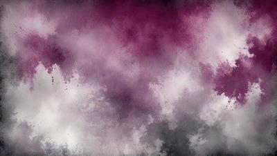 The primary subject of the image is a purple and white painting. The setting is a wall, and the visual style is a painting. The dominant colors are purple and white, creating a mood of calmness and tranquility.