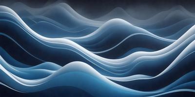 The primary subject of the image is a painting of a wave. The setting is a dark background, which contrasts with the wave. The visual style is a digital art or illustration, creating a dynamic and vibrant scene. The dominant colors are blue and white, giving the painting a calming and serene atmosphere.