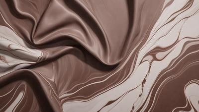 The primary subject of the image is a brown fabric, possibly a piece of clothing or a curtain. The setting is a room with a wall, and the visual style appears to be a close-up of the fabric. The colors and mood of the image are predominantly brown, giving it a warm and cozy atmosphere.