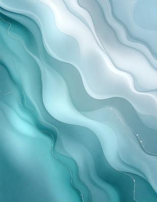 The primary subject of the image is a blue and white wave pattern. The setting is a blue background, which creates a visually appealing contrast with the wave pattern. The visual style is a combination of a photo and digital art, as it captures the natural beauty of the wave pattern while also showcasing the artist's creativity. The dominant colors are blue and white, which evoke a sense of calmness and tranquility.