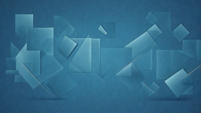 The primary subject of the image is a blue background with a pattern of cut-out shapes. The setting is a blue wall, and the visual style is a combination of digital art and illustration. The dominant colors are blue and white, creating a calm and soothing atmosphere.
