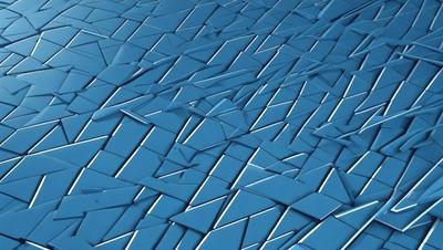 The primary subject of the image is a blue, geometric pattern. The setting is a blue background, and the visual style appears to be a combination of digital art and illustration. The dominant colors are blue and white, creating a calm and soothing atmosphere.