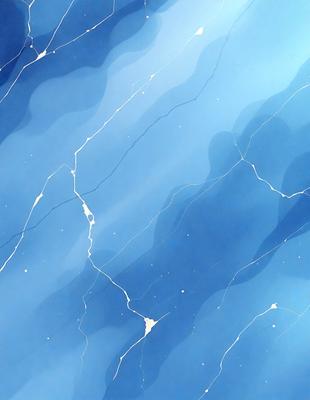 The primary subject of the image is a blue and white background with a pattern of white lines and blue spaces. The setting appears to be a space-themed environment, possibly a futuristic or celestial scene. The visual style of the image is digital art, as it is a computer-generated or digitally created piece. The dominant colors in the image are blue and white, creating a calm and serene atmosphere.