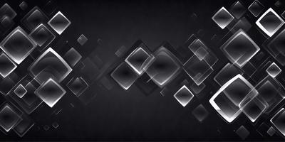 The primary subject of the image is a black background with a pattern of squares. The setting is a dark room, and the visual style is digital art. The dominant colors are black and white, creating a mood of simplicity and elegance.