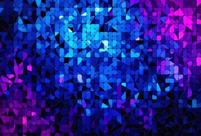 The primary subject of the image is a blue and purple patterned background. The setting is a dark, possibly black, background that contrasts with the vibrant colors of the pattern. The visual style appears to be a digital art or illustration, as the colors and patterns are intricate and detailed. The overall atmosphere of the image is one of depth and complexity, with the blue and purple colors creating a sense of depth and intrigue.