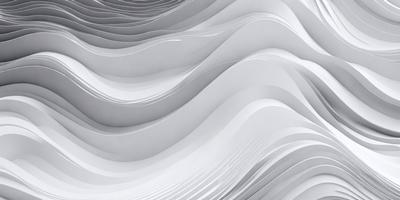 The primary subject of the image is a large, white, curved paper sculpture. The setting is a white background, which highlights the paper sculpture. The visual style is a combination of digital art and illustration, as the paper sculpture appears to be a digital creation. The colors and mood of the image are predominantly white, giving it a clean and minimalist appearance.