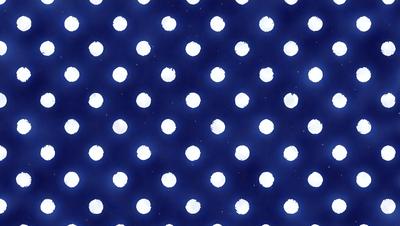 The primary subject of the image is a blue background with white polka dots. The setting is a dark blue background, and the visual style is a pattern of white dots on a blue surface. The colors and mood of the image are predominantly dark blue and white, creating a calm and serene atmosphere.