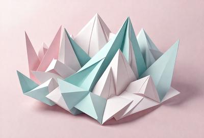 The primary subject of the image is a collection of paper snowflakes. The setting is a pink background, which adds a warm and inviting atmosphere to the scene. The visual style is a combination of photo and digital art, creating a realistic yet artistic representation of the paper snowflakes. The colors and mood of the image are predominantly pink, which gives the scene a cozy and cheerful vibe.