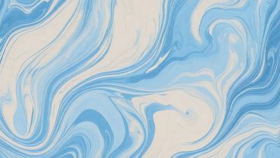 The primary subject of the image is a blue and white swirling pattern, which appears to be a painting or a digital artwork. The setting is a white background, which provides a clean and minimalist appearance. The visual style is a combination of painting and digital art, creating a unique and eye-catching design. The dominant colors are blue and white, which evoke a sense of calmness and tranquility.