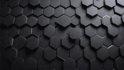 The primary subject of the image is a black and white patterned wall. The setting is a dark room, and the visual style is a close-up of the patterned wall. The dominant colors are black and white, creating a moody atmosphere.