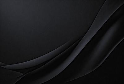 The primary subject of the image is a black background with a curved design. The setting is a dark room, and the visual style is a combination of a photo and digital art. The colors are predominantly black, and the overall atmosphere is mysterious and dramatic.