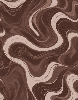 The image features a brown and white swirling pattern, which appears to be a chocolate-colored design. The primary subject is the swirling pattern, which is set against a brown background. The visual style of the image is a combination of a photo and a digital art, illustration, or drawing. The dominant colors in the image are brown and white, creating a rich and textured atmosphere.