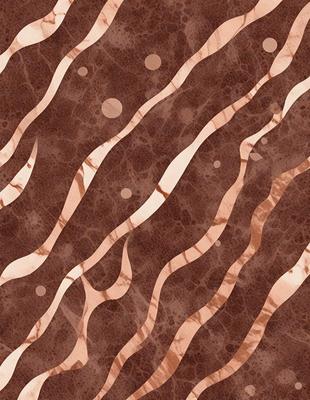 The primary subject of the image is a brown and white striped pattern, which is likely a wallpaper or a textured surface. The setting is a room with a brown and white striped wallpaper, creating a unique and visually appealing atmosphere. The visual style of the image is a close-up of the striped pattern, emphasizing its intricate details. The colors and mood of the image are warm and inviting, with the brown and white stripes creating a sense of depth and texture.