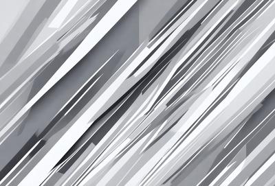 The primary subject of the image is a patterned wallpaper with a gray and white color scheme. The setting is a room with a gray background, and the visual style appears to be a combination of digital art and illustration. The overall atmosphere is modern and minimalistic.