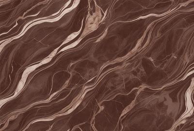 The primary subject of the image is a close-up of a marble surface with a brown and white pattern. The setting is a natural environment, possibly a stone or marble wall. The visual style is a close-up of the marble surface, showcasing its intricate pattern. The colors and mood of the image are warm and earthy, with the brown and white pattern adding depth and texture to the surface.