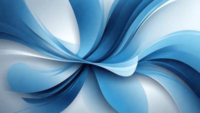 The primary subject of the image is a blue and white flowery design. The setting is a white background, which provides a clean and minimalist appearance. The visual style is a digital art or illustration, as the design appears to be a pattern or a clipart. The dominant colors are blue and white, creating a calm and soothing atmosphere.