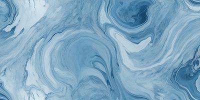 The primary subject of the image is a blue and white swirling pattern, which appears to be a painting or a digital artwork. The setting is a blue background, and the visual style is a combination of photo and digital art. The dominant colors are blue and white, creating a calm and soothing atmosphere.