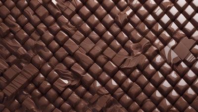 The primary subject of the image is a close-up of a chocolate cake with chocolate frosting. The cake is decorated with chocolate pieces, creating a visually appealing and delicious presentation. The setting is a table, and the visual style is a close-up, showcasing the details of the cake. The colors and mood of the image are predominantly brown, which is fitting for the chocolate theme.