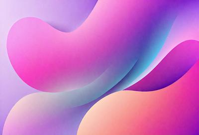The primary subject of the image is a colorful, abstract design featuring a mix of pink, purple, and blue hues. The setting is a wall, and the visual style appears to be a combination of digital art and illustration. The colors and mood of the image are vibrant and lively, creating a sense of energy and creativity.