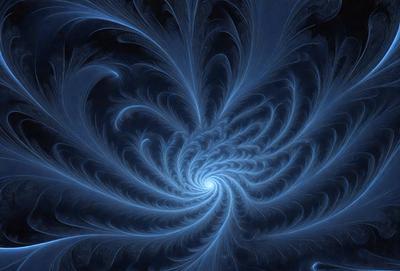 The primary subject of the image is a blue spiral pattern, which appears to be a digital art or illustration. The setting is a dark blue background, creating a contrasting and dramatic effect. The visual style is a combination of digital art and illustration, with the spiral pattern being the main focus. The colors and mood of the image are predominantly dark blue, creating a sense of depth and mystery.