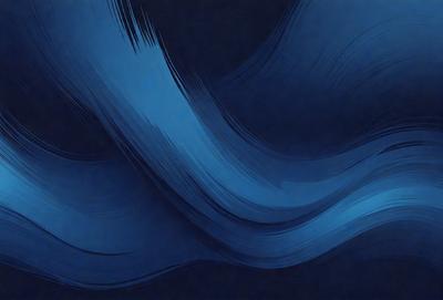 The primary subject of the image is a blue ocean wave. The setting is a dark blue background, which creates a dramatic and moody atmosphere. The visual style is a digital art or illustration, as the wave is depicted in a detailed and artistic manner. The dominant colors are blue and black, with the blue wave being the main focus of the image.