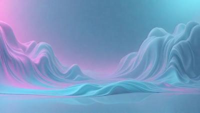 The primary subject of the image is a large, swirling mass of blue and pink clouds. The setting is a blue sky, and the visual style appears to be a digital art or illustration. The clouds are the dominant colors, creating a vibrant and dynamic atmosphere.